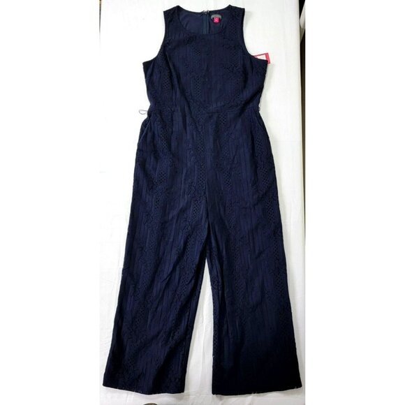 Vince Camuto Pants - VINCE CAMUTO navy blue jumpsuit pantsuit sleeveless outfit NEW Womens Size 10